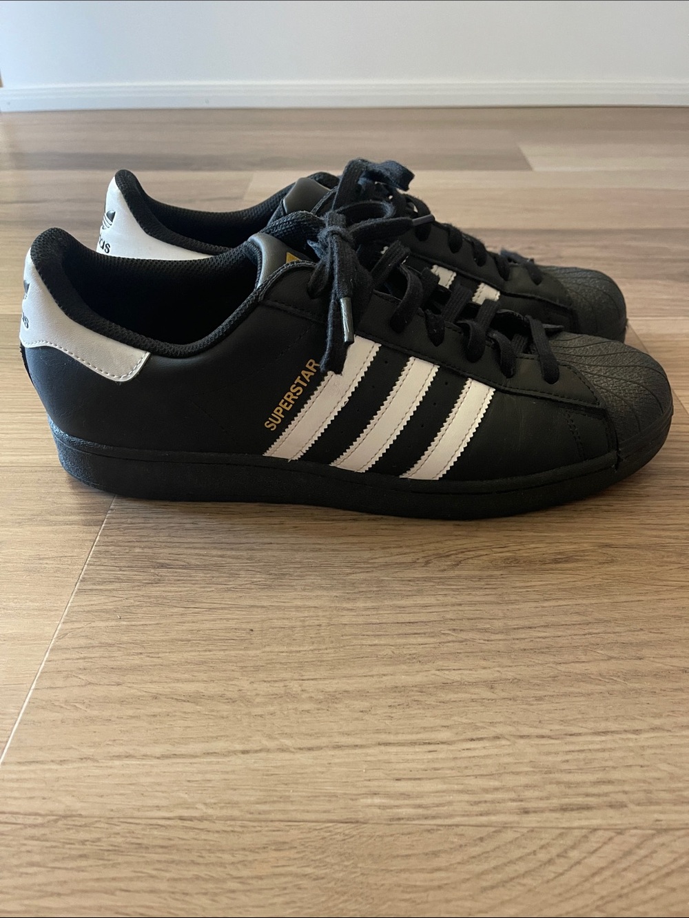adidas Black and White Superstar Low-Top Sneakers
